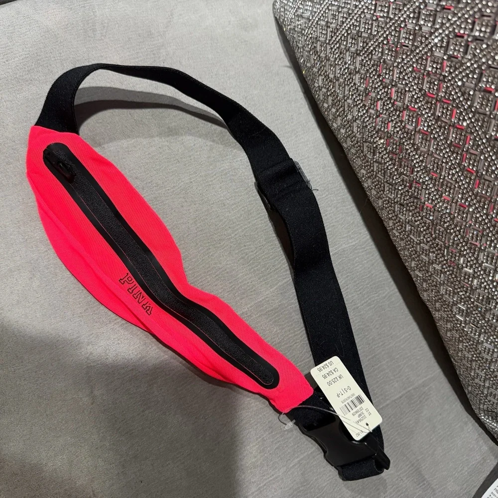 PINK Victoria's Secret Fanny Pack in Vibrant Pink and Black - Picture 2 of 2